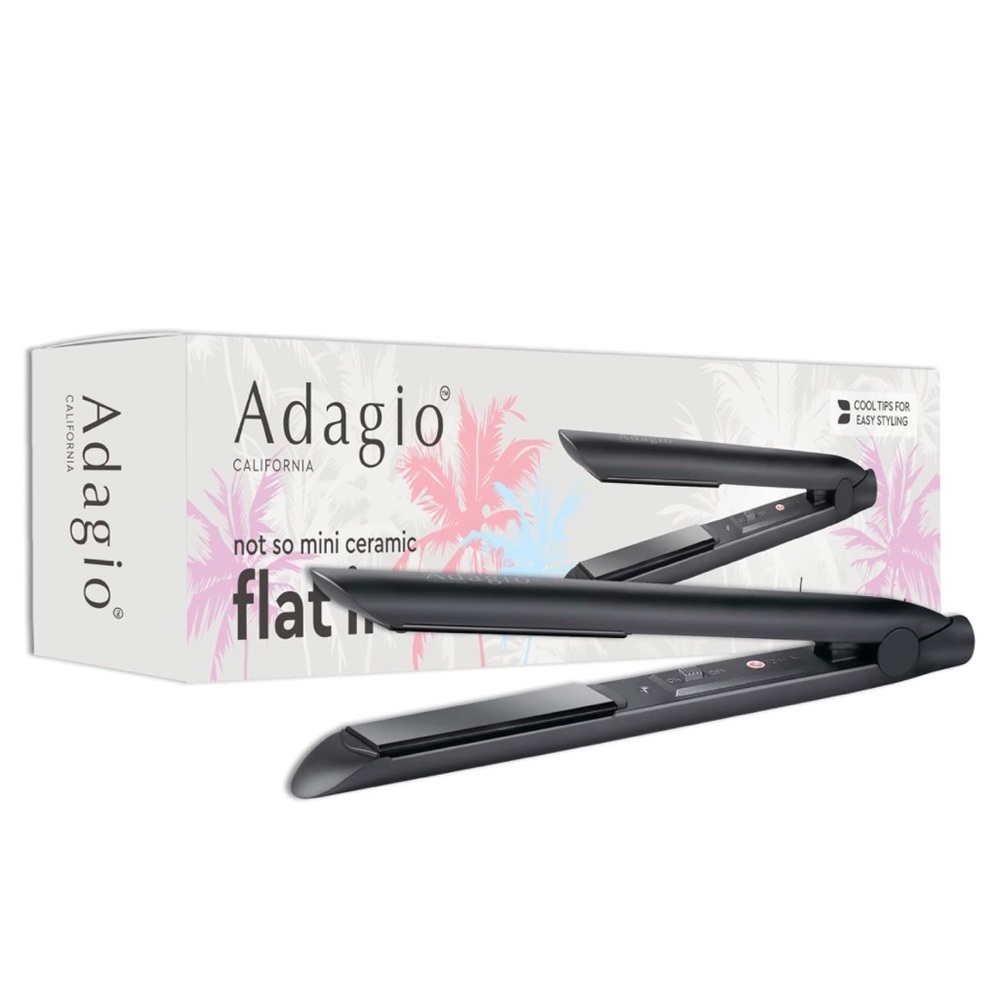 Adagio California Not So Mini Ceramic Flat Iron - 100% Ceramic Hair Straightener